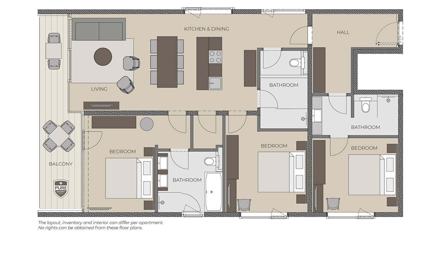 Layout | Three Bedroom Apartment